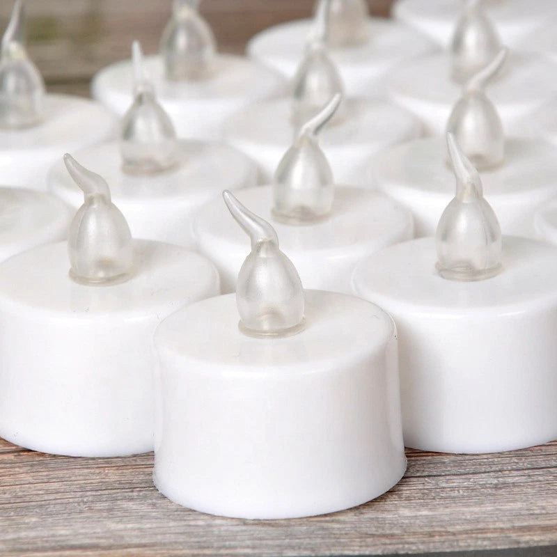 1-96PCS Flameless Tea Lights Battery Operated — LED Warm Light Candles