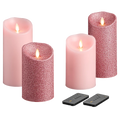 Luminara 4-Piece Flameless Smooth & Glitter Candles