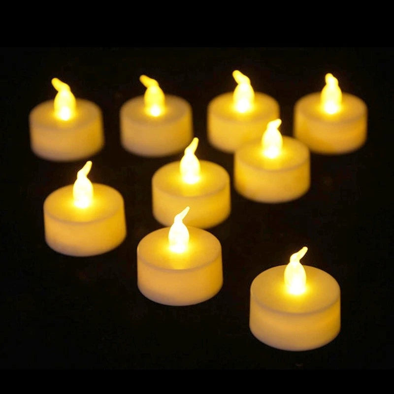 1-96PCS Flameless Tea Lights Battery Operated — LED Warm Light Candles