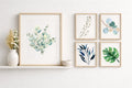 Botanical Wall Art Prints Set — Green Leaf Minimalist Neutral Home Decor