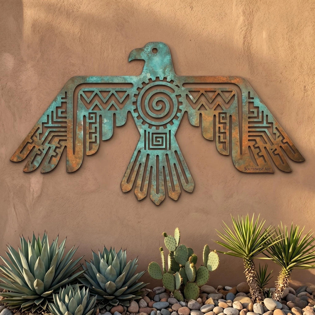 Thunderbird Metal Wall Art — Southwestern Desert Decor, Native Inspired Wall Hang