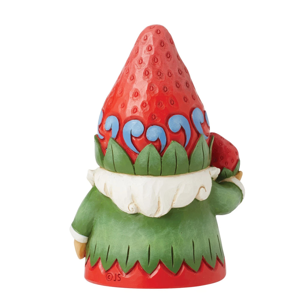 Enesco Jim Shore Heartwood Creek Gnome with Strawberry Hat Figurine 3.86 Inch