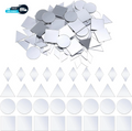 Small Mirrors for Crafts 120pcs — 4 Shapes Mini Mirror Pieces