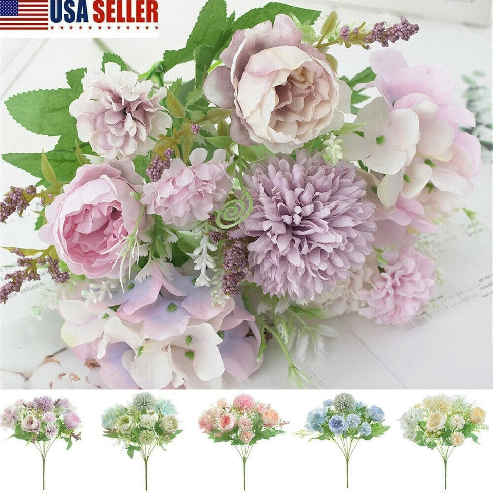 Silk Peony Artificial Fake Flowers Bunch Bouquet