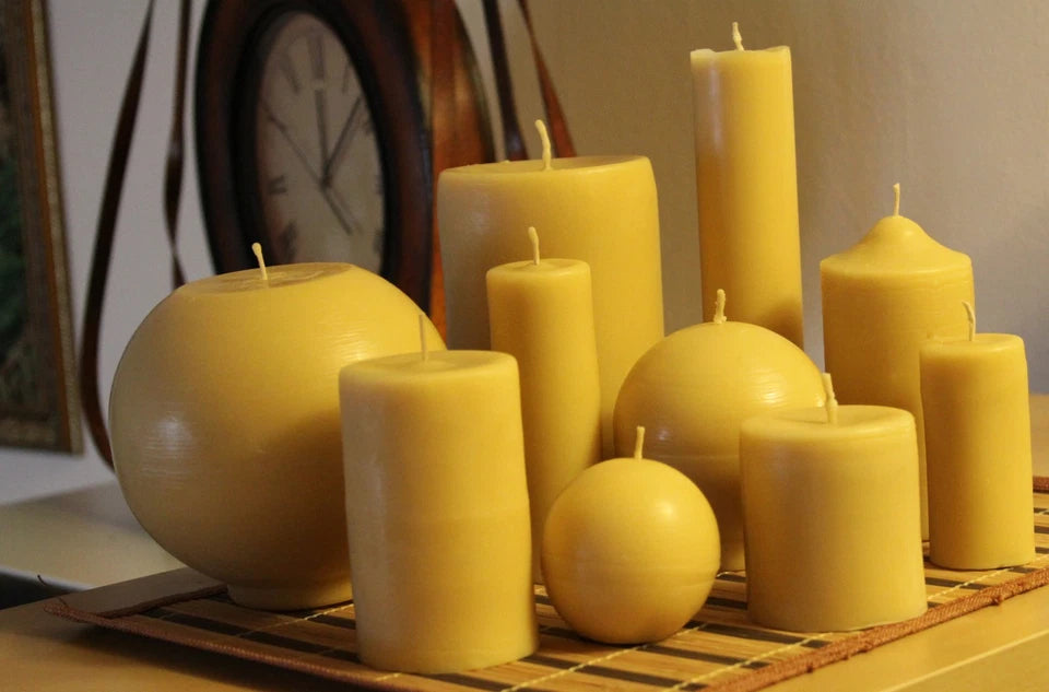 Handmade 100% Pure Beeswax Candles — Cotton Wick