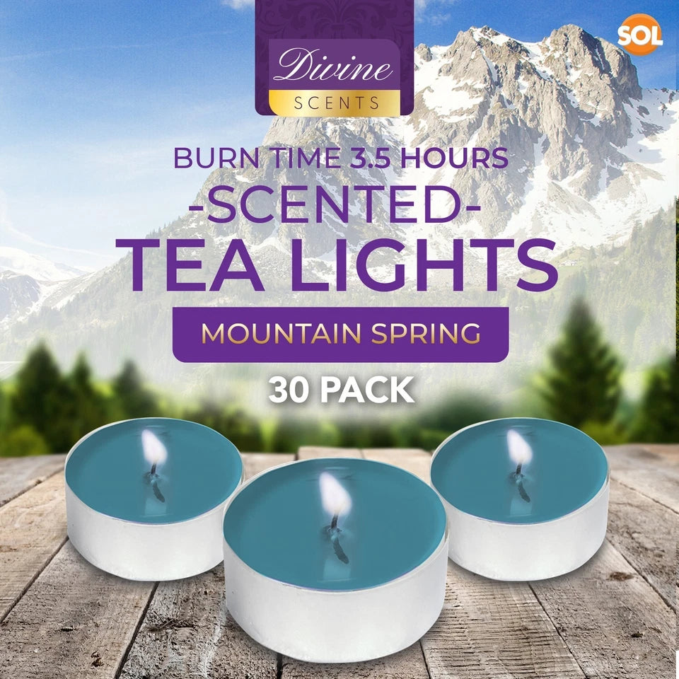 15-60 Scented Tea Lights Candles — Various Perfumes, 4 Hour Burn