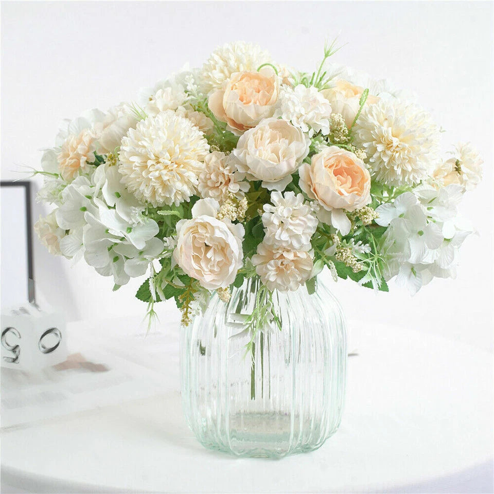 Silk Peony Artificial Fake Flowers Bunch Bouquet